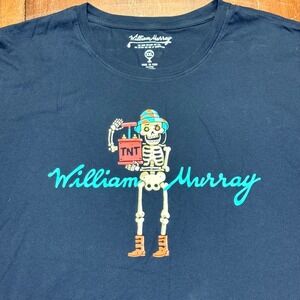 William Murray TNT Skeleton Golf T-Shirt Mens XXL Black Graphic Cotton